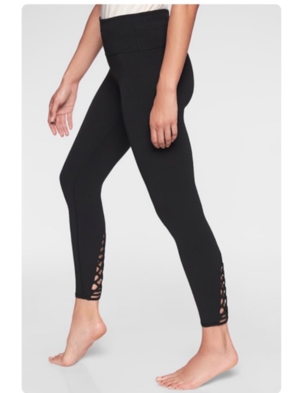 ATHLETA Savasana Macrame 7/8 Tight Black Size XS